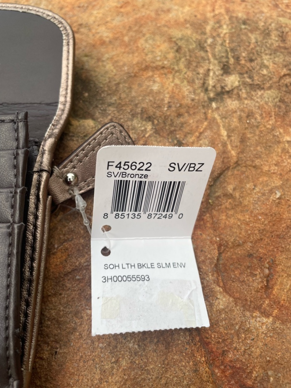 NWT Coach Metallic Bronze Soho Leather Buckle Slim Envelope Wallet (CSR) - Picture 9 of 12